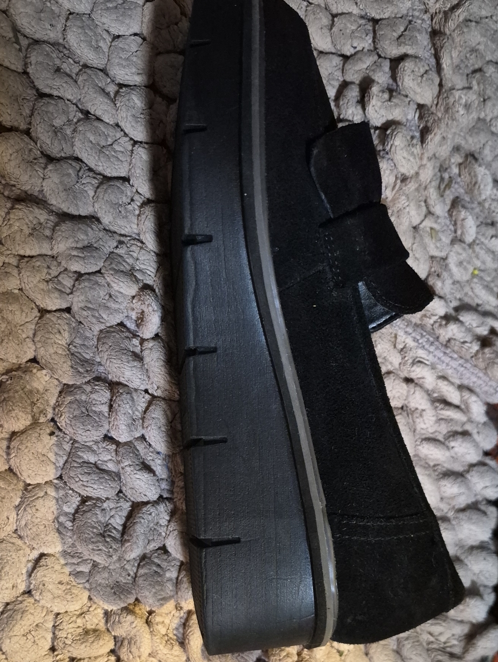 Clarks Black Suede Platform Slip-On Women's Shoes